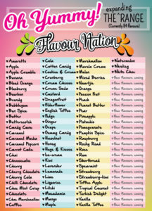 All flavours in Flavour Nation Range