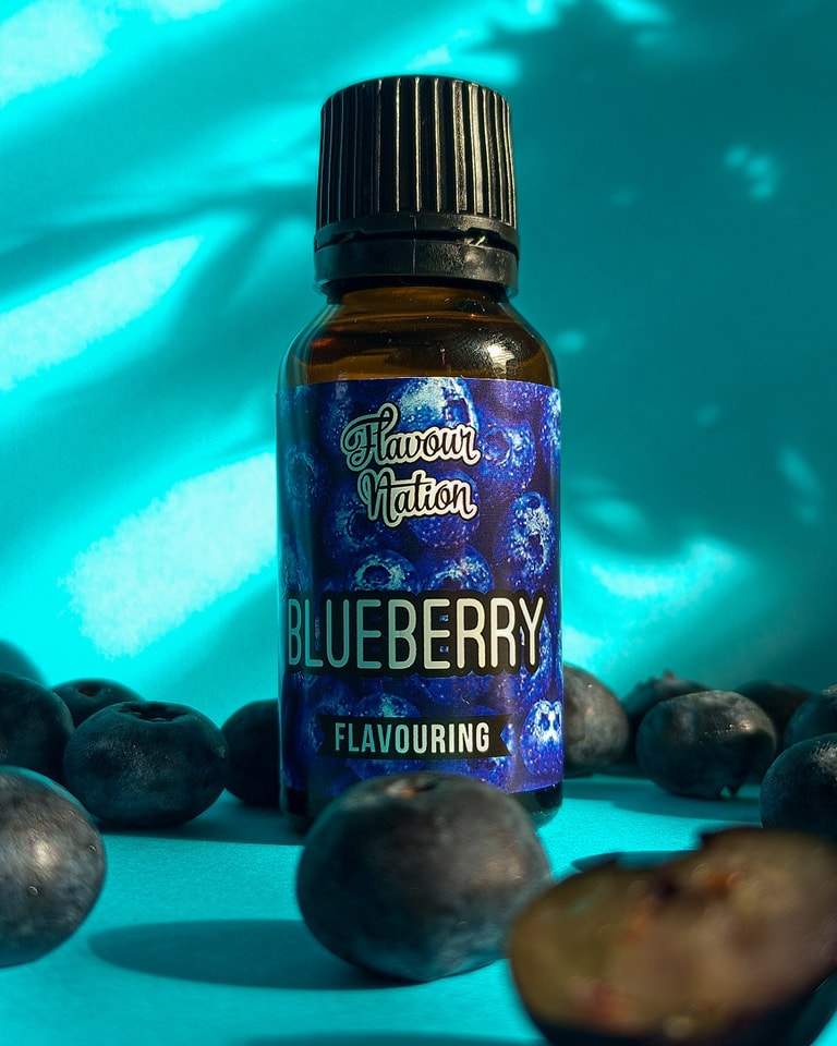 Blueberry flavour essence for baked goods.