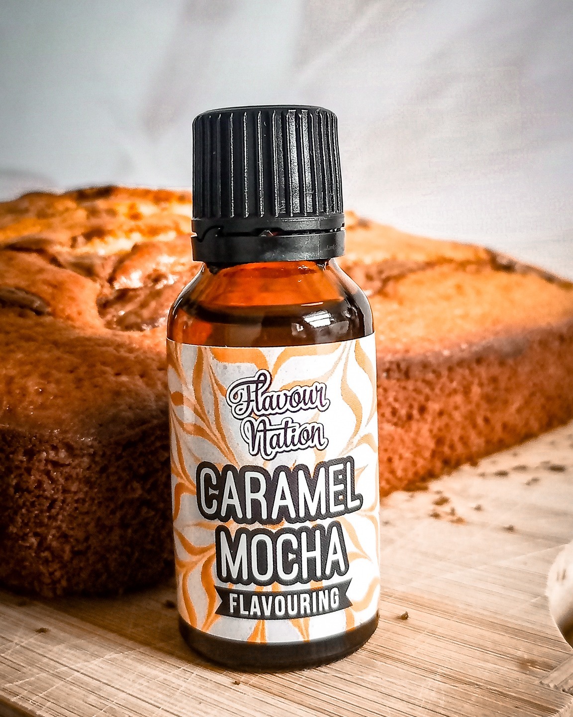 Caramel mocha food flavouring essence.