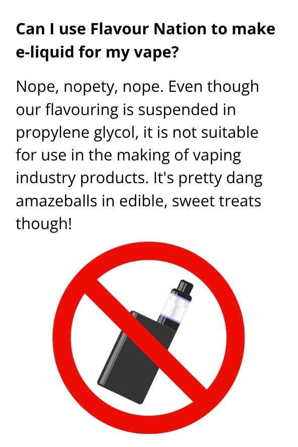 Flavouring safe for use in food and beverages.